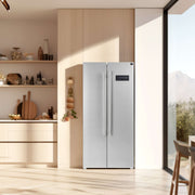 FORNO Salerno 33" Side-by-Side Stainless Steel Refrigerator 15.6 cu.ft, FFRBI1805-33SB FORNO