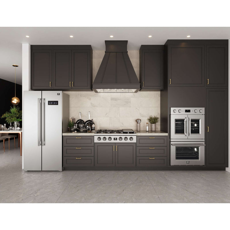 FORNO Salerno 33" Side-by-Side Stainless Steel Refrigerator 15.6 cu.ft, FFRBI1805-33SB FORNO