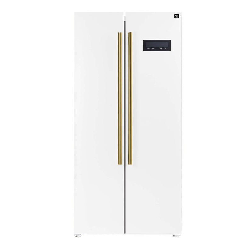 FORNO Salerno Espresso 33" Side-by-Side 15.6 cu. ft White Refrigerator, FFRBI1805-33WHT FORNO