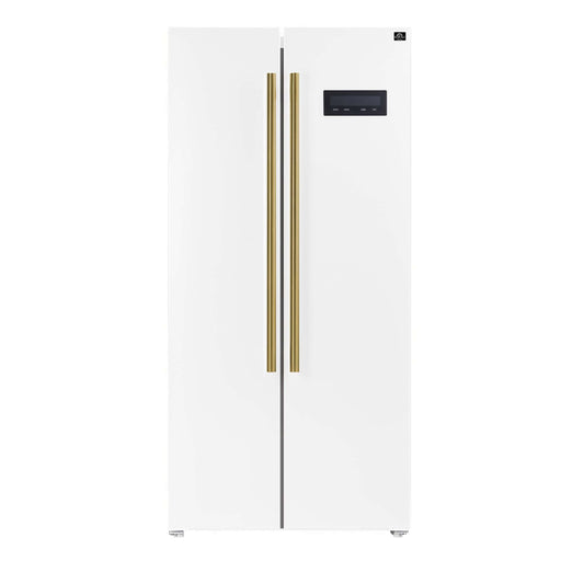 FORNO Salerno Espresso 33" Side-by-Side 15.6 cu. ft White Refrigerator, FFRBI1805-33WHT FORNO
