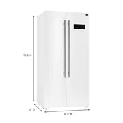 FORNO Salerno Espresso 33" Side-by-Side 15.6 cu. ft White Refrigerator, FFRBI1805-33WHT FORNO