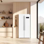 FORNO Salerno Espresso 33" Side-by-Side 15.6 cu. ft White Refrigerator, FFRBI1805-33WHT FORNO