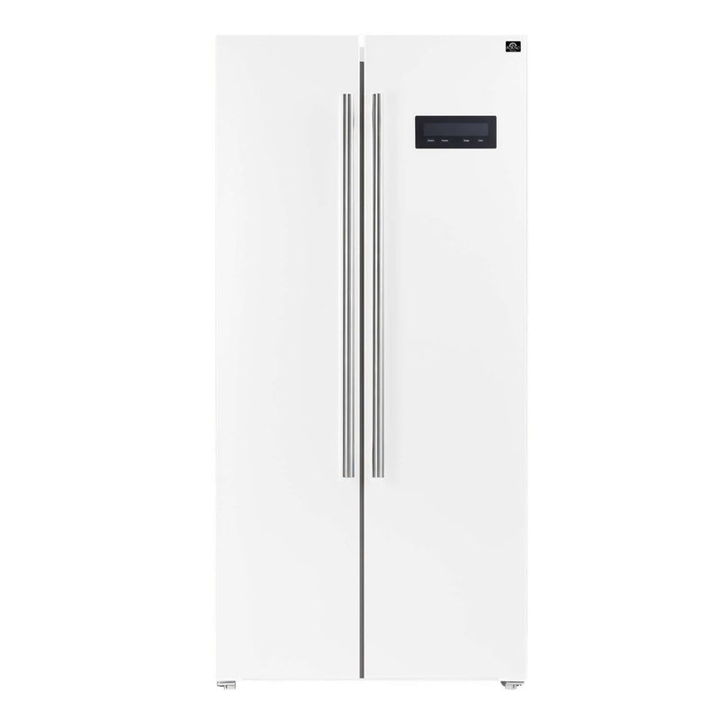 FORNO Salerno Espresso 33" Side-by-Side 15.6 cu. ft White Refrigerator, FFRBI1805-33WHT FORNO