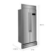 FORNO Salerno 33" Built-in Stainless Steel Refrigerator 15.6 cu. ft - With Modern Decorative Grill - 37" Wide, FFRBI1805-37MG FORNO