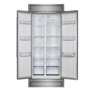 FORNO Salerno 33" Built-in Stainless Steel Refrigerator 15.6 cu. ft - With Modern Decorative Grill - 37" Wide, FFRBI1805-37MG FORNO