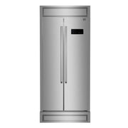 FORNO Salerno 33" Built-in Stainless Steel Refrigerator 15.6 cu. ft - With Modern Decorative Grill - 37" Wide, FFRBI1805-37MG FORNO