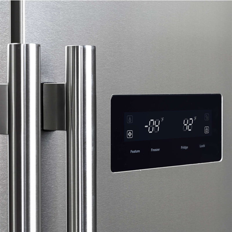 FORNO Salerno 33" Built-in Stainless Steel Refrigerator 15.6 cu. ft - With Decorative Grill - 37"es Wide, FFRBI1805-37SG FORNO