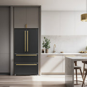FORNO Moena Espresso 36" French Door Refrigerator in Black, 19.2 cu. ft, FFRBI1820-36BLK FORNO