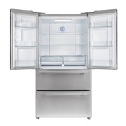 FORNO Moena 36" 19.2 cu. ft. Counter Depth Refrigerator with Ice Maker in Stainless Steel- FFRBI1820-36SB FORNO