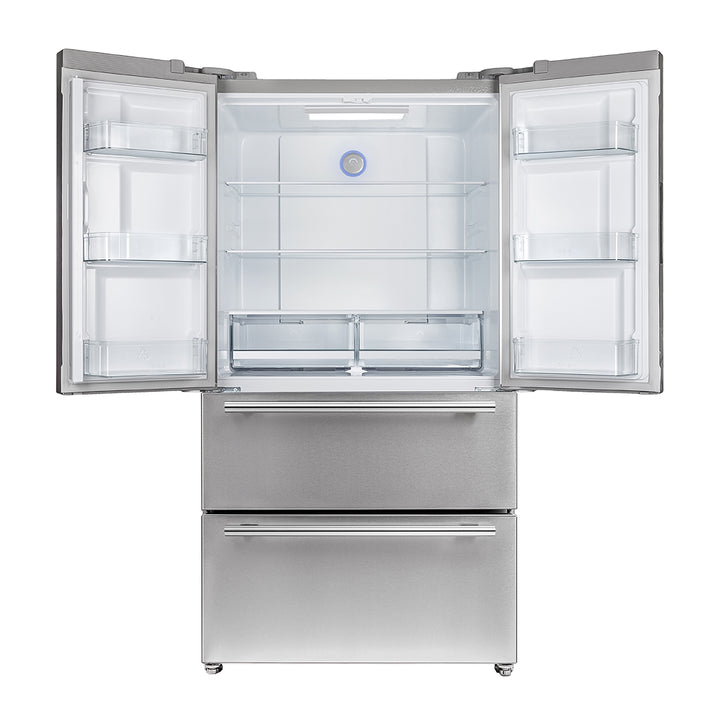 FORNO Moena 36" 19.2 cu. ft. Counter Depth Refrigerator with Ice Maker in Stainless Steel- FFRBI1820-36SB FORNO