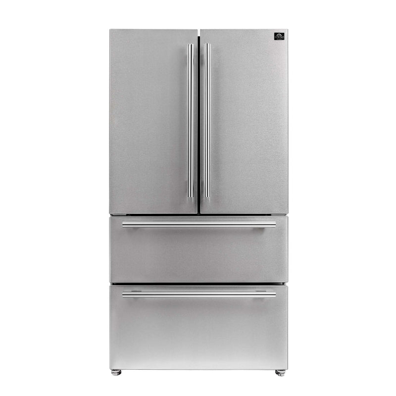 FORNO Premium 2-Piece Kitchen Bundle -30" Gas Range with Griddle and 36" Refrigerator with Ice Maker, FBDL-020-02-US FORNO