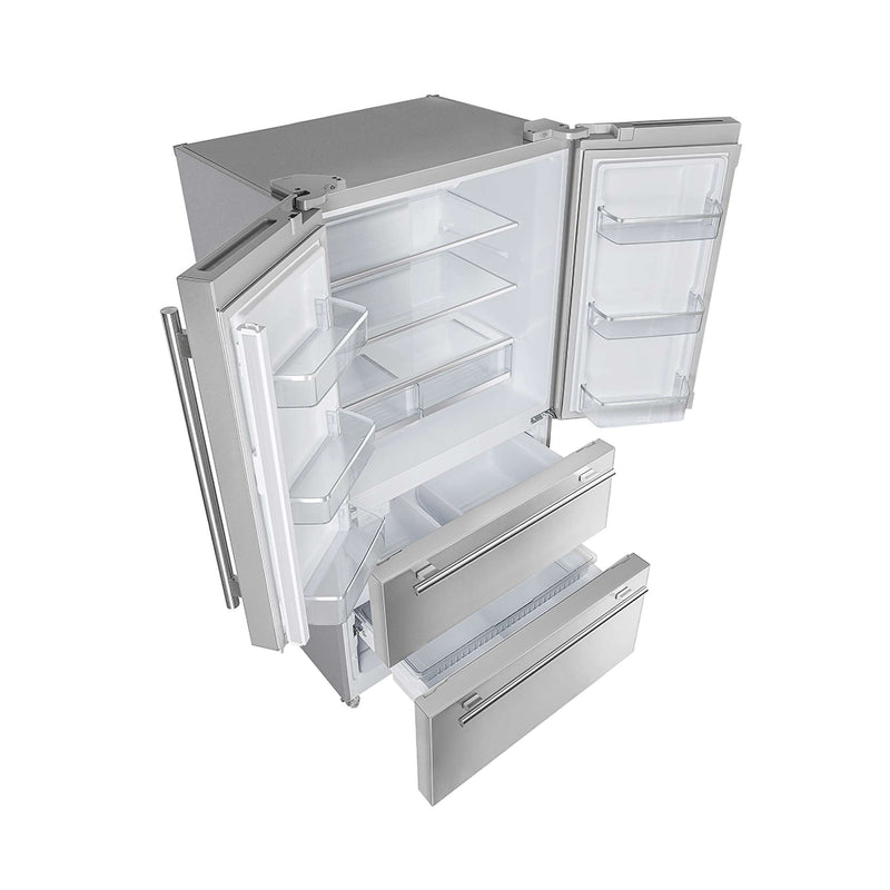 FORNO Premium 3-Piece Kitchen Bundle - Galiano 36" Gas Range, 36" Built-In Refrigerator, 24" Built-In Dishwasher, FBDL-004-01CAUS FORNO