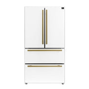 FORNO Moena Espresso 36" French Door Refrigerator in White, 19.2 cu. ft, FFRBI1820-36WHT FORNO