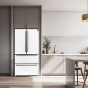 FORNO Moena Espresso 36" French Door Refrigerator in White, 19.2 cu. ft, FFRBI1820-36WHT FORNO