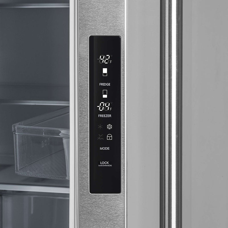 FORNO Moena 40" French Door 19.2 cu. ft Stainless Steel Refrigerator, with Modern Decorative Grill - 40" Wide, FFRBI1820-40MG FORNO