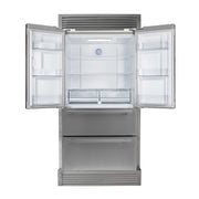 FORNO Premium 2-Piece Kitchen Bundle - 36" Gas Range and 36" Refrigerator with Ice Maker and Grill Trim, FBDL-019-03CAUS FORNO