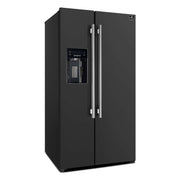 FORNO Salerno Espresso 36" Side-by-Side Black Refrigerator 20 cu. ft, FFRBI1844-36BLK FORNO
