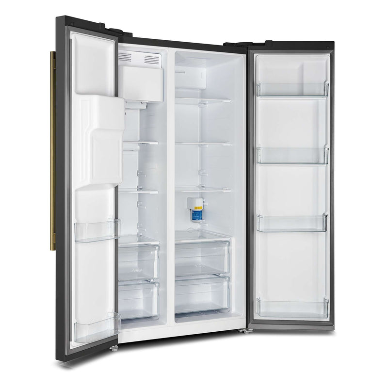 FORNO Salerno Espresso 36" Side-by-Side Black Refrigerator 20 cu. ft, FFRBI1844-36BLK FORNO