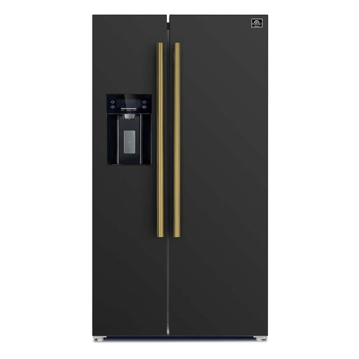 FORNO Salerno Espresso 36" Side-by-Side Black Refrigerator 20 cu. ft, FFRBI1844-36BLK FORNO