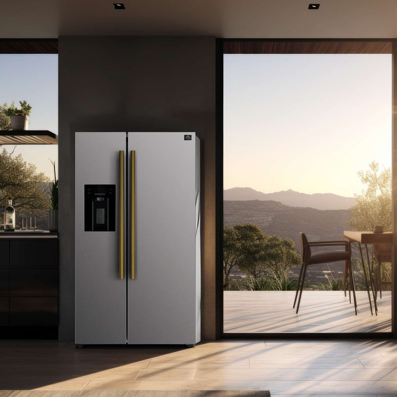 FORNO Salerno 36" Side by Side Stainless Steel Refrigerator 20 cu.ft, FFRBI1844-36SB FORNO