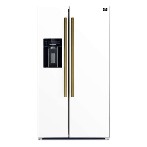 FORNO Salerno Espresso 36" Side-by-Side White Refrigerator 20 cu.ft, FFRBI1844-36WHT FORNO