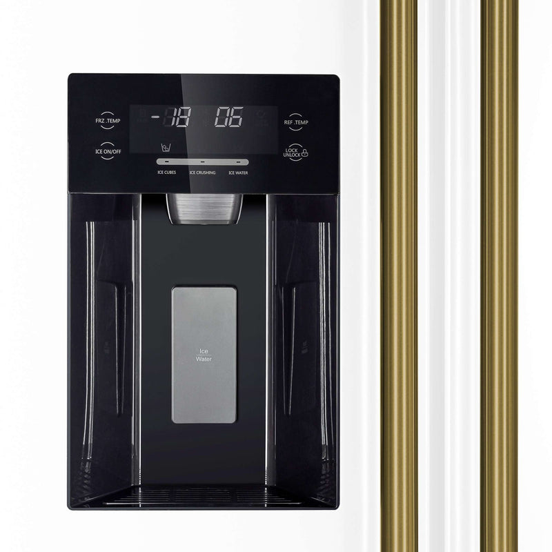 FORNO Salerno Espresso 36" Side-by-Side White Refrigerator 20 cu.ft, FFRBI1844-36WHT FORNO