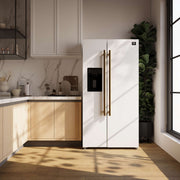 FORNO Salerno Espresso 36" Side-by-Side White Refrigerator 20 cu.ft, FFRBI1844-36WHT FORNO