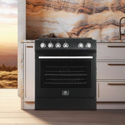 FORNO Leonardo Espresso 30" Electric Range Black, FFSEL6012-30BLK FORNO
