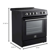 FORNO Leonardo Espresso 30" Electric Range Black, FFSEL6012-30BLK FORNO