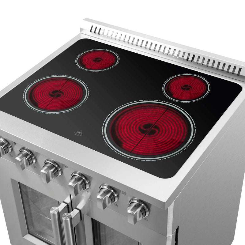 FORNO Galiano 30" Freestanding French Door Electric Range, FFSEL6917-30 FORNO