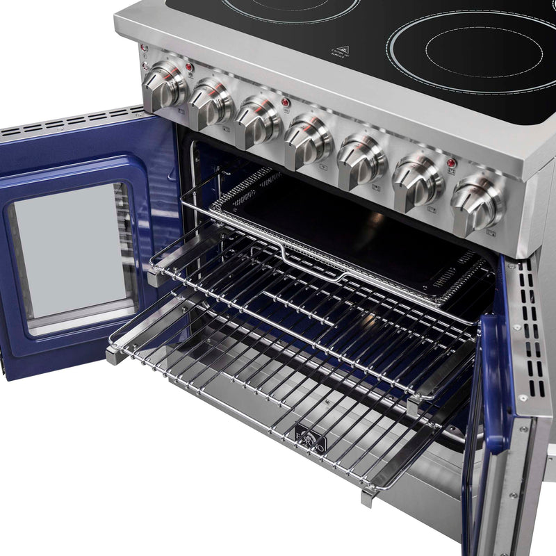 FORNO Massimo 30" Freestanding French Door Electric Range, FFSEL6955-30 FORNO