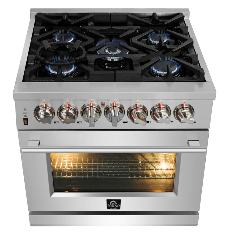 FORNO Massimo 30" Freestanding Dual Fuel Range, FFSGS6125-30 FORNO