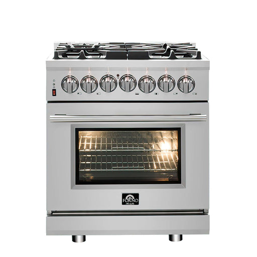 FORNO Massimo 30" Freestanding Dual Fuel Range, FFSGS6125-30 FORNO