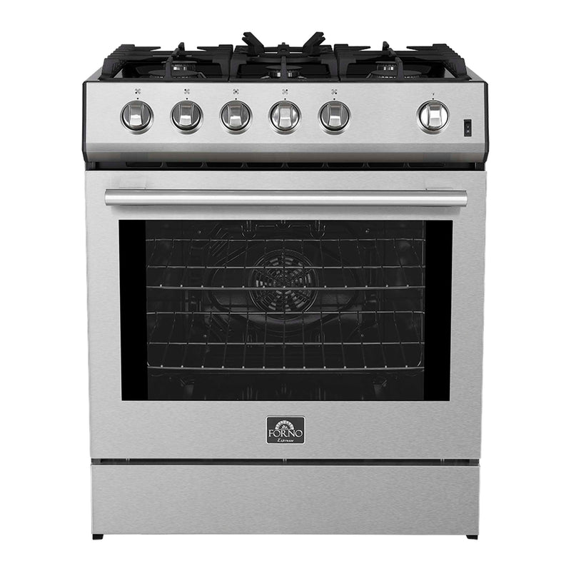 FORNO Leonardo 30" Stainless Steel Gas Range, FFSGS1116-30 FORNO