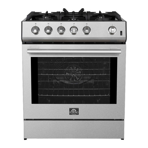 FORNO Leonardo 30" Stainless Steel Gas Range, FFSGS1116-30 FORNO