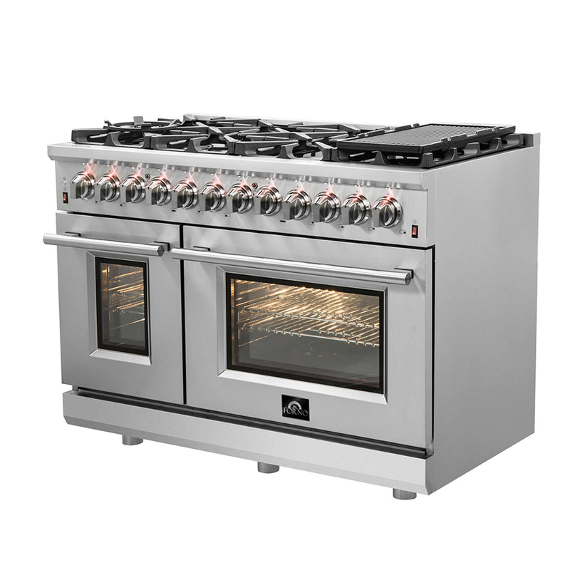 FORNO Massimo 48" Freestanding Dual Fuel Range, FFSGS6125-48 FORNO