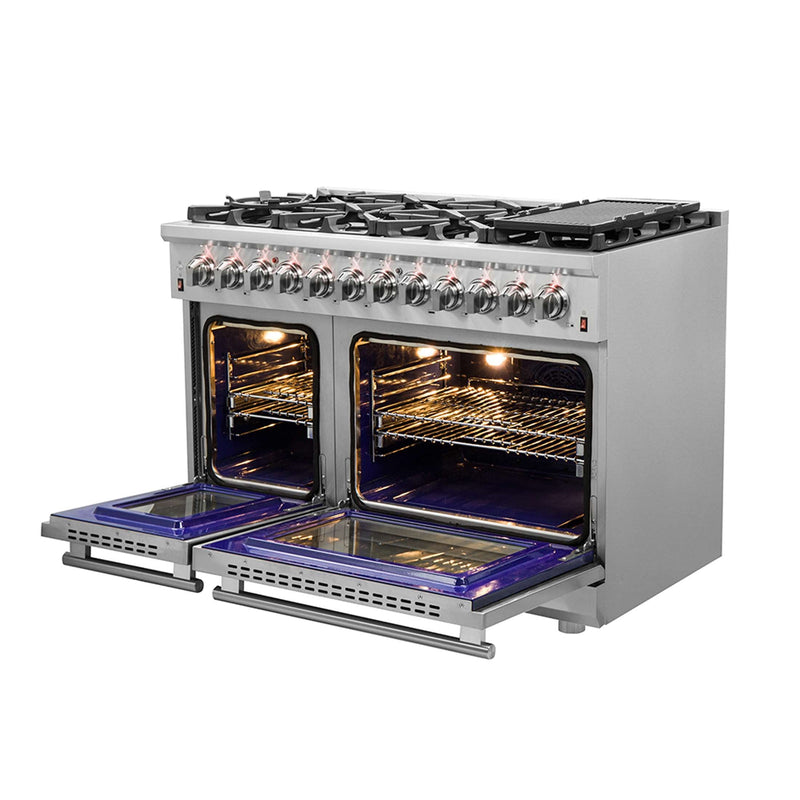 FORNO Massimo 48" Freestanding Dual Fuel Range, FFSGS6125-48 FORNO