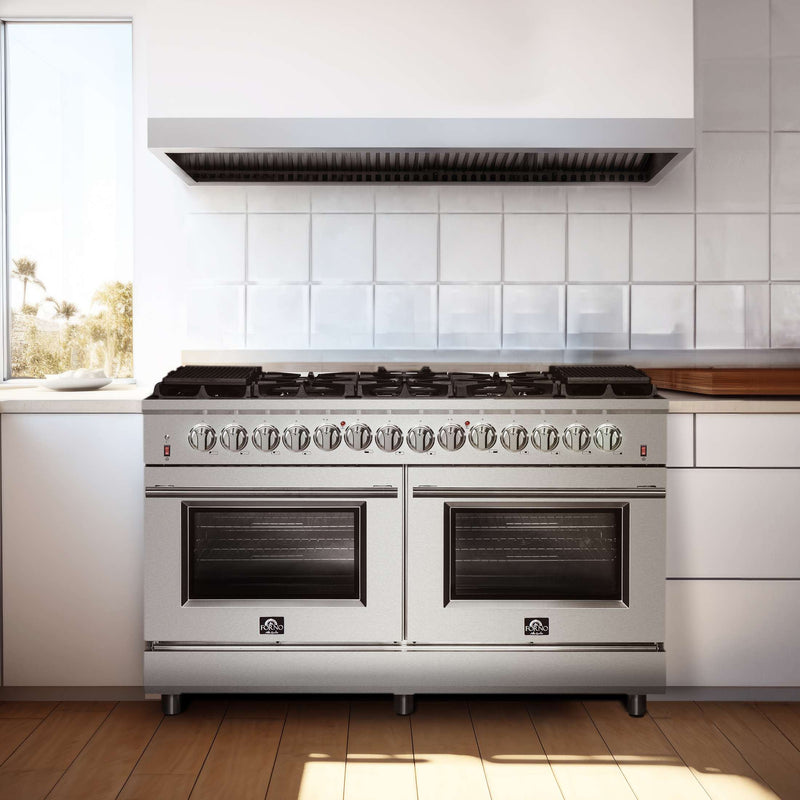 FORNO Massimo 60" Freestanding Dual Fuel Range, FFSGS6125-60 FORNO