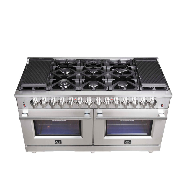 FORNO Massimo 60" Freestanding Dual Fuel Range, FFSGS6125-60 FORNO