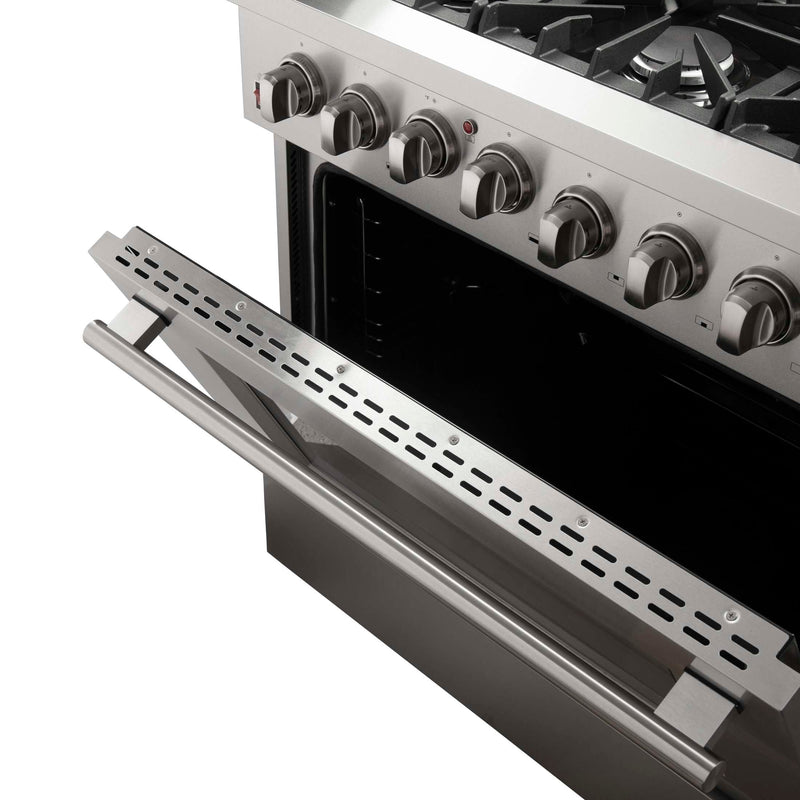 FORNO Premium 3-Piece Kitchen Bundle - Galiano 36" Dual Fuel Range, 36" Built-In Refrigerator, 24" Built-In Dishwasher, FBDL-004-02CAUS FORNO