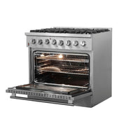 FORNO Galiano 36" Freestanding Dual Fuel Range, FFSGS6156-36 FORNO