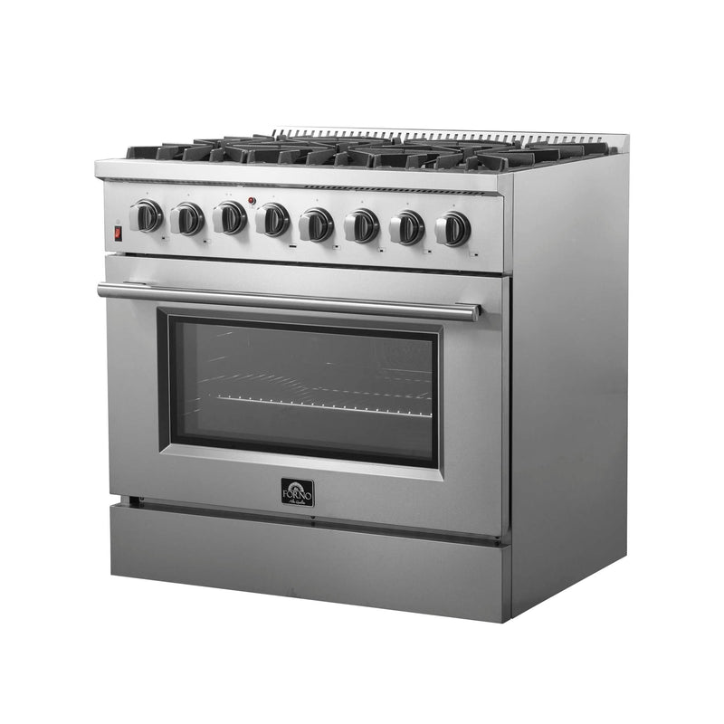 FORNO Galiano 36" Freestanding Dual Fuel Range, FFSGS6156-36 FORNO