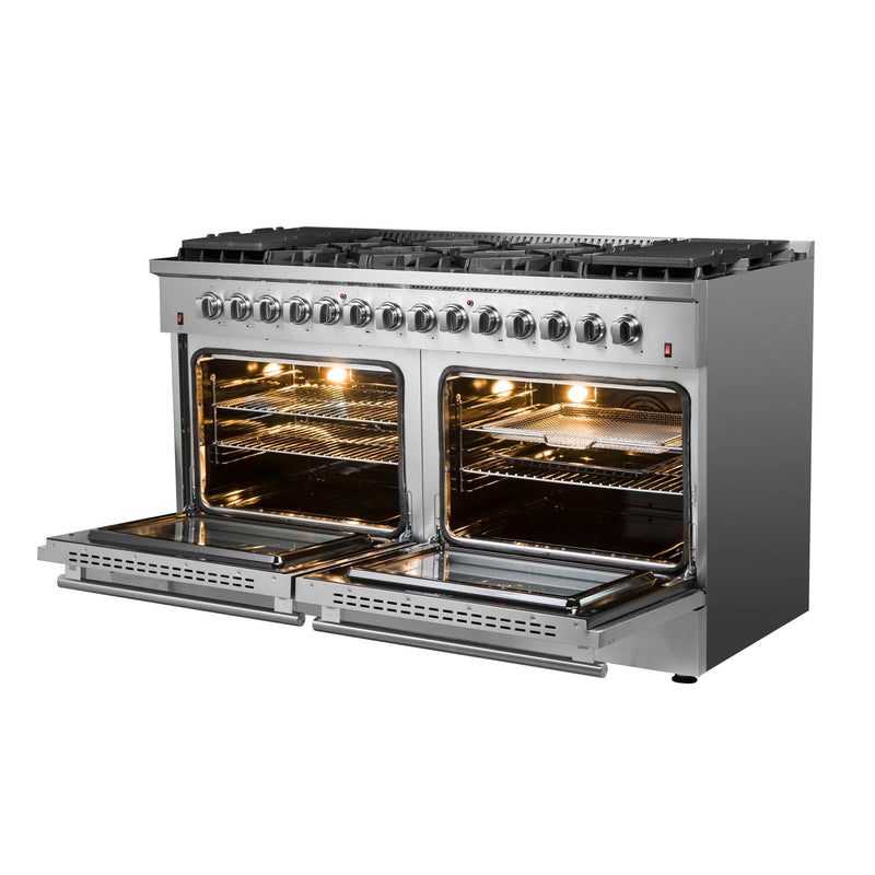 FORNO Galiano 60" Freestanding Dual Fuel Range, FFSGS6156-60 FORNO