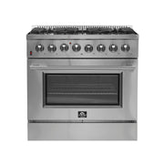 FORNO Galiano 36" Freestanding Dual Fuel Range, FFSGS6156-36 FORNO