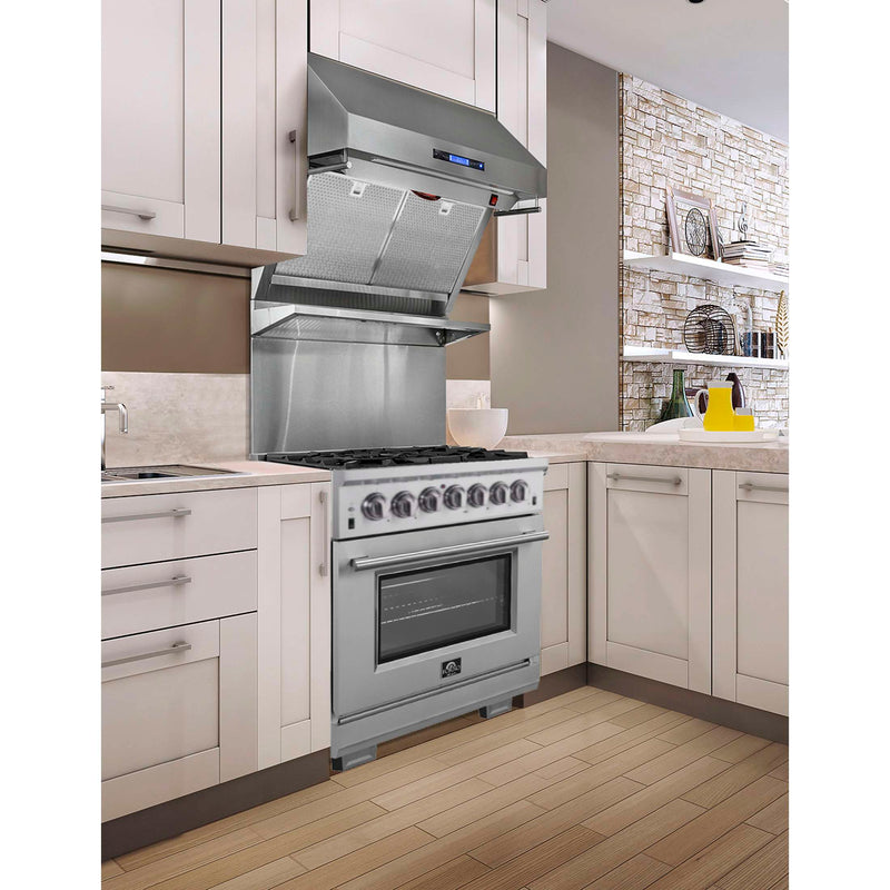 FORNO Capriasca 30" Freestanding Dual Fuel Range, FFSGS6187-30 FORNO
