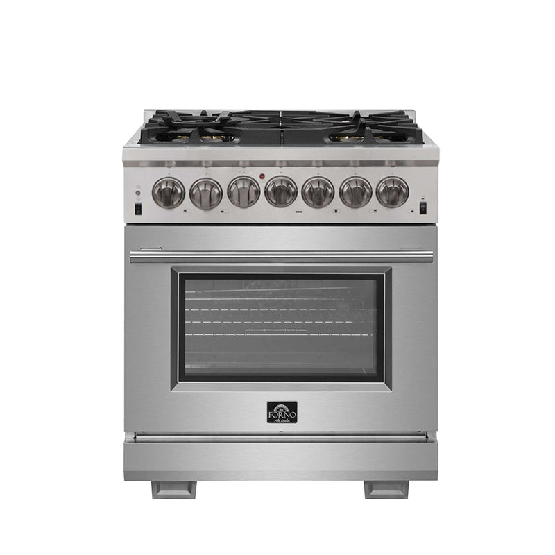 FORNO Capriasca 30" Freestanding Dual Fuel Range, FFSGS6187-30 FORNO