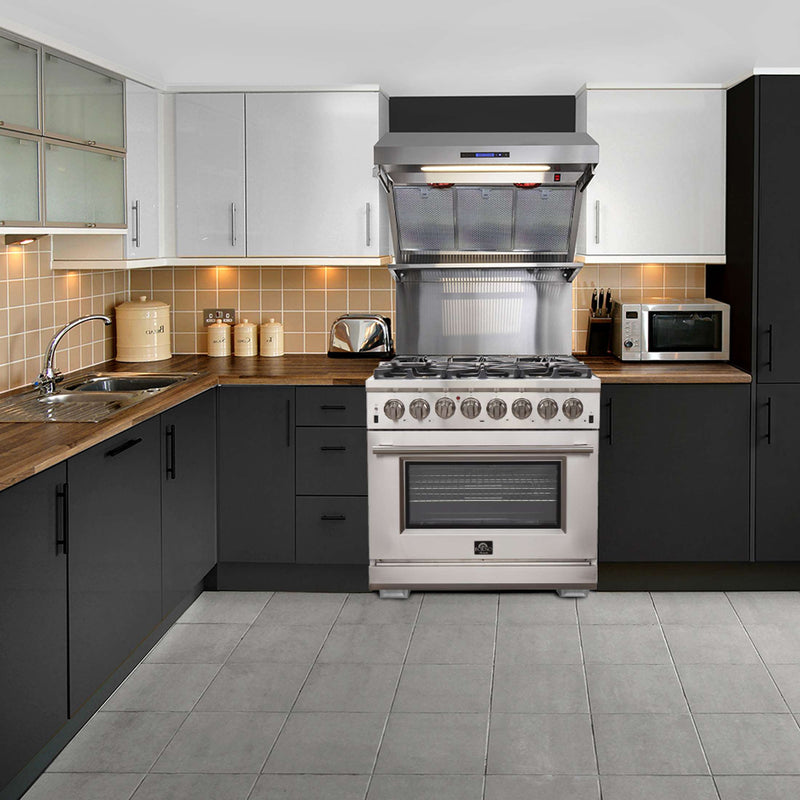 FORNO Capriasca 36" Freestanding Dual Fuel Range, FFSGS6187-36 FORNO
