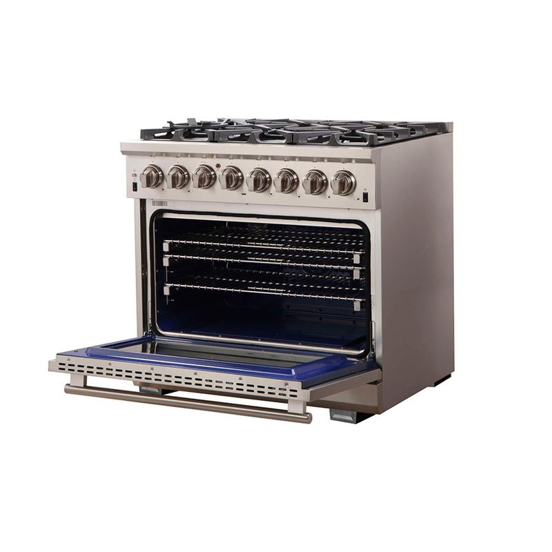 FORNO Capriasca 36" Freestanding Dual Fuel Range, FFSGS6187-36 FORNO
