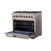 FORNO Capriasca 36" Freestanding Dual Fuel Range, FFSGS6187-36 FORNO