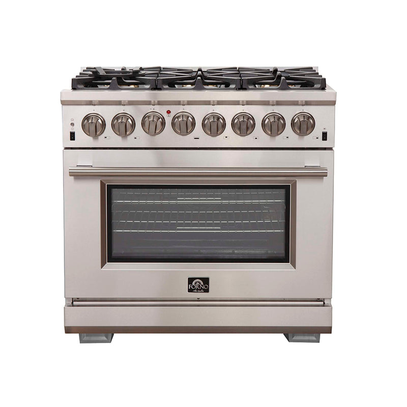 FORNO Capriasca 36" Freestanding Dual Fuel Range, FFSGS6187-36 FORNO